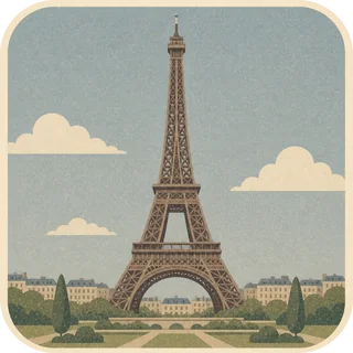 Eiffel Tower landmark tile