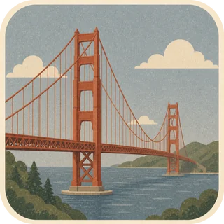 Golden Gate Bridge landmark tile
